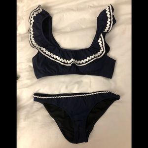 NWOT Jcrew Ric Rac 2 Piece Bathing Suit